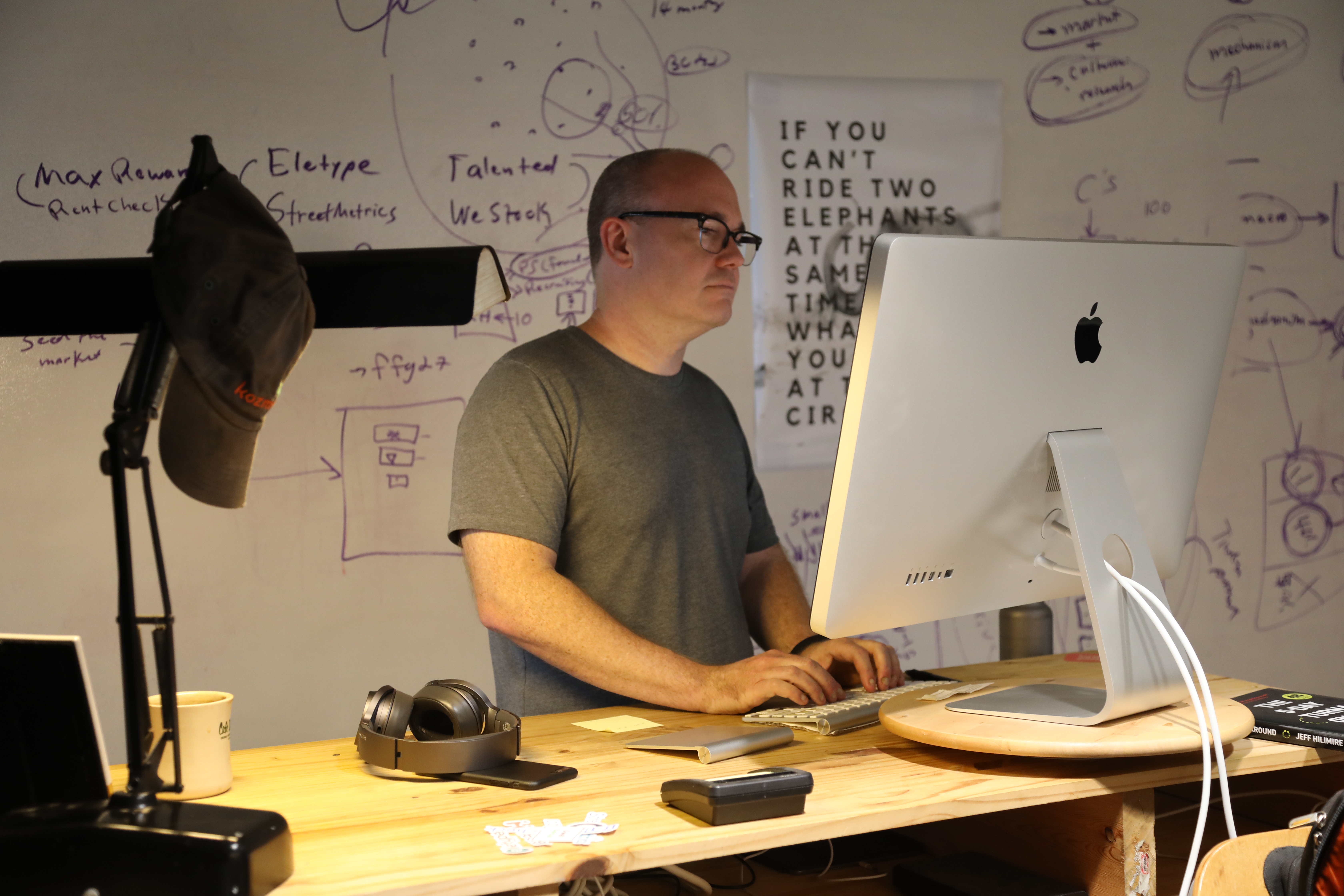 Dave Payne at his desk