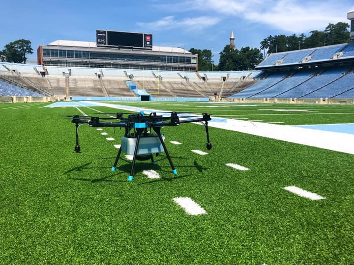 Drones from Charlotte are helping bring schools and football back this fall